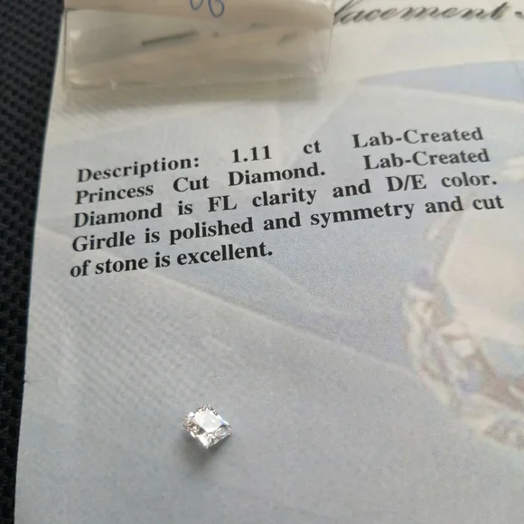Lab-Created Princess Cut Diamond - Picture 6 of 10